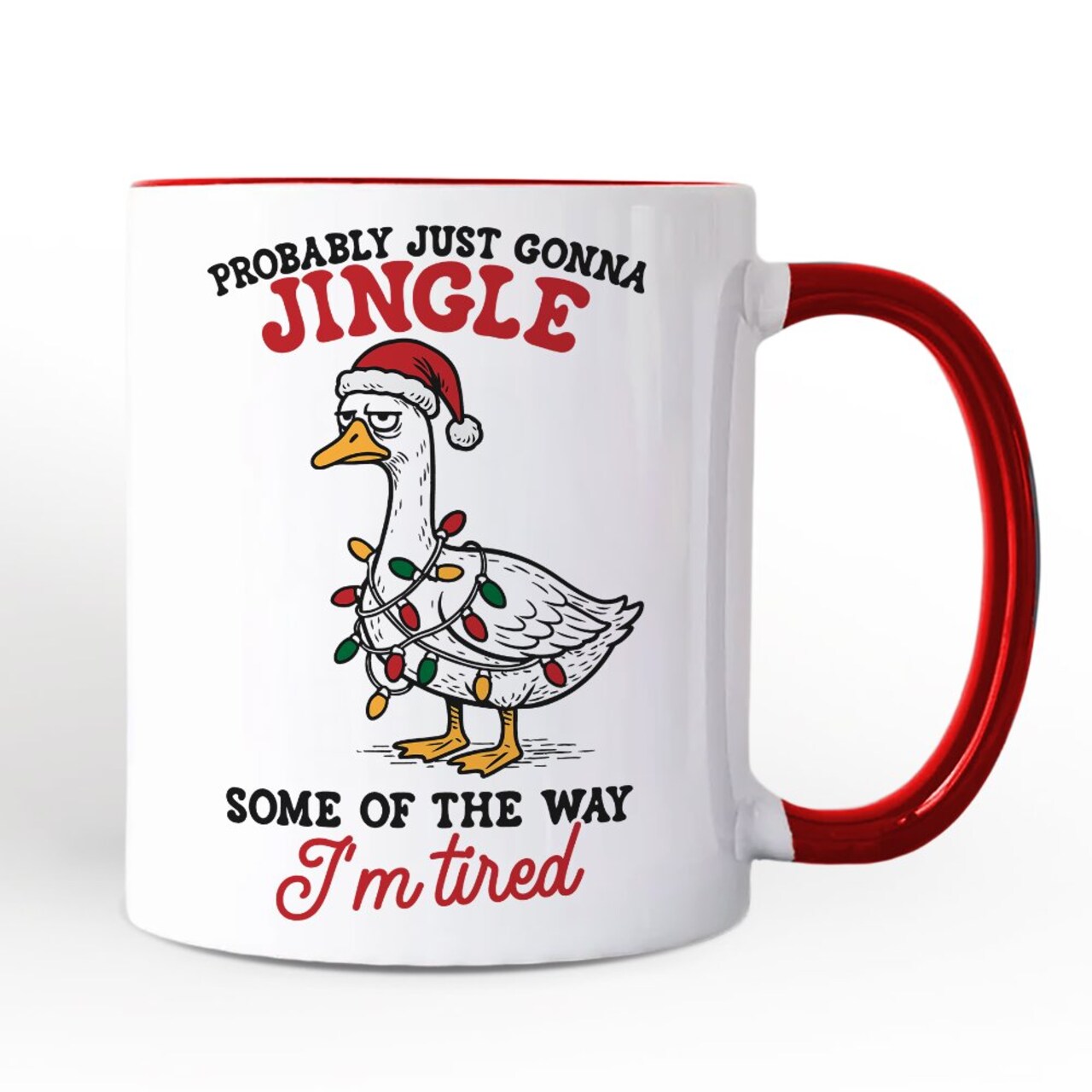 I’m Tired Sarcastic Christmas Goose Mug, Funny Holiday Humor Gift